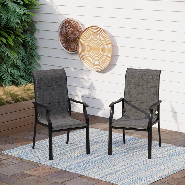 Gray wicker outdoor on sale dining chairs